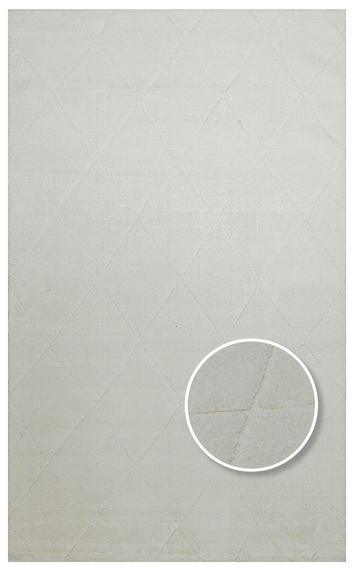 MISSORI MSR 03 WHITE Hav Toz Vermez Sade Desenli Yumuşak Dokulu Modern Makine Halısı