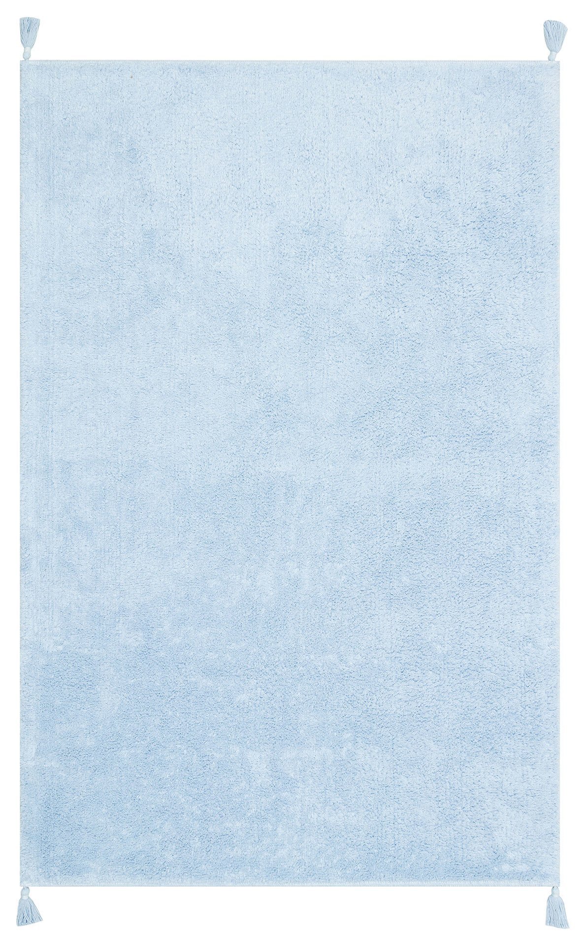 COTTON CBN PLAIN BLUE Yıkanabilir Kaymaz Tabanlı Naturel Pamuk Bebek Halısı