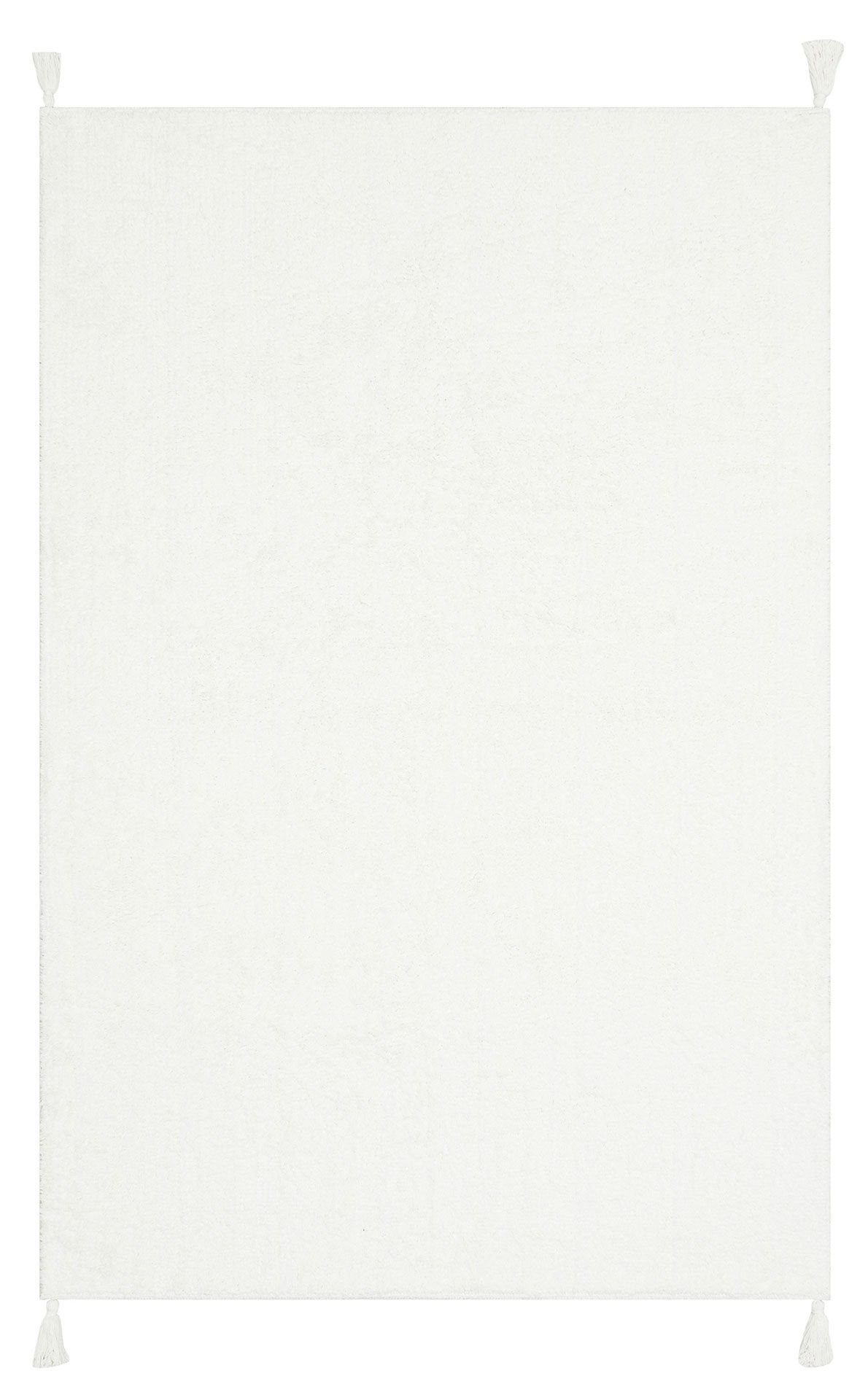 COTTON CBN PLAIN WHITE Yıkanabilir Kaymaz Tabanlı Naturel Pamuk Bebek Halısı