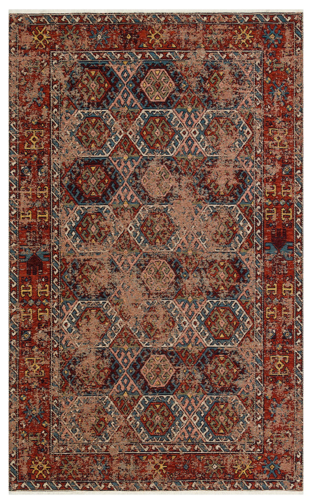 ANADOLU AND 03 MULTY Anadolu Antik Desenli Yıkanabilir Kaymaz Tabanlı Etnik Kilim