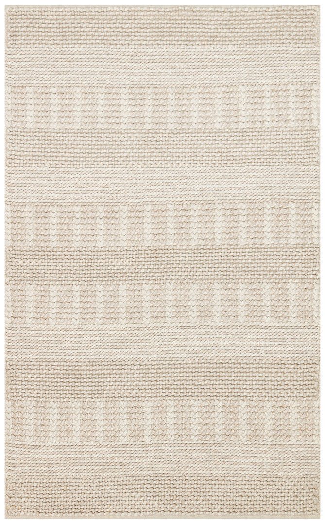 JADE J352 BEIGE Naturel Kazak Örgü Desenli El Dokuma Örgü Halı