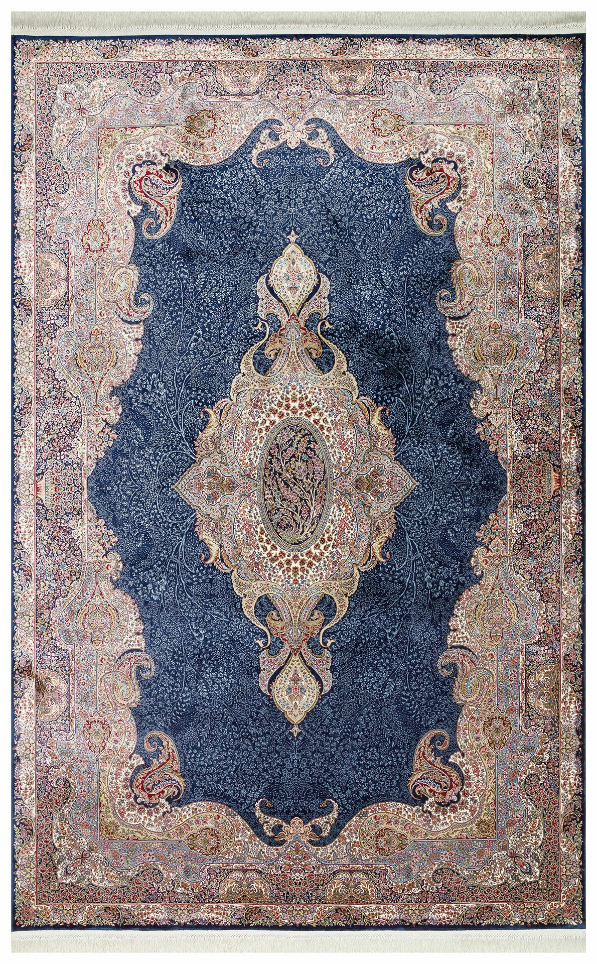 ISFAHAN ISF 02 NAVY Klasik Desenli Yüksek Kalite Sık Dokuma Makine Halısı