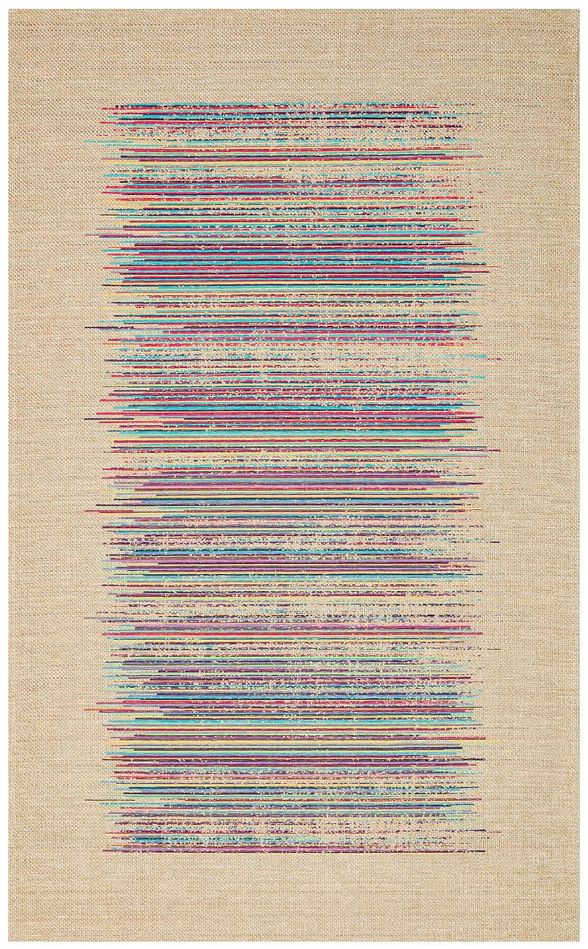 BROOKLYN BRK 02 NATURAL MULTY Hasır Görünümlü Kaymaz Renkli Dokuma Modern Kilim