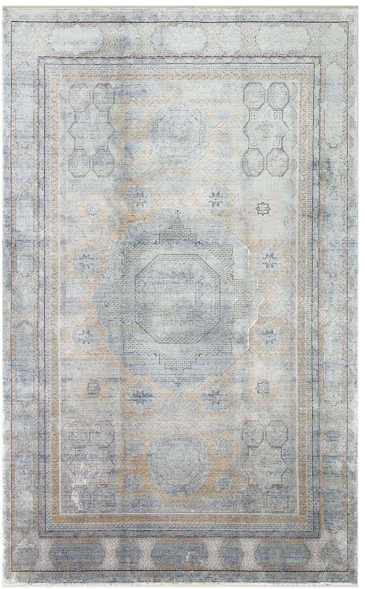 MAHAL MHL 04 ANTRASIT GOLD Art Deco Desenli Yüksek Kalite Sık Dokuma Salon Halısı