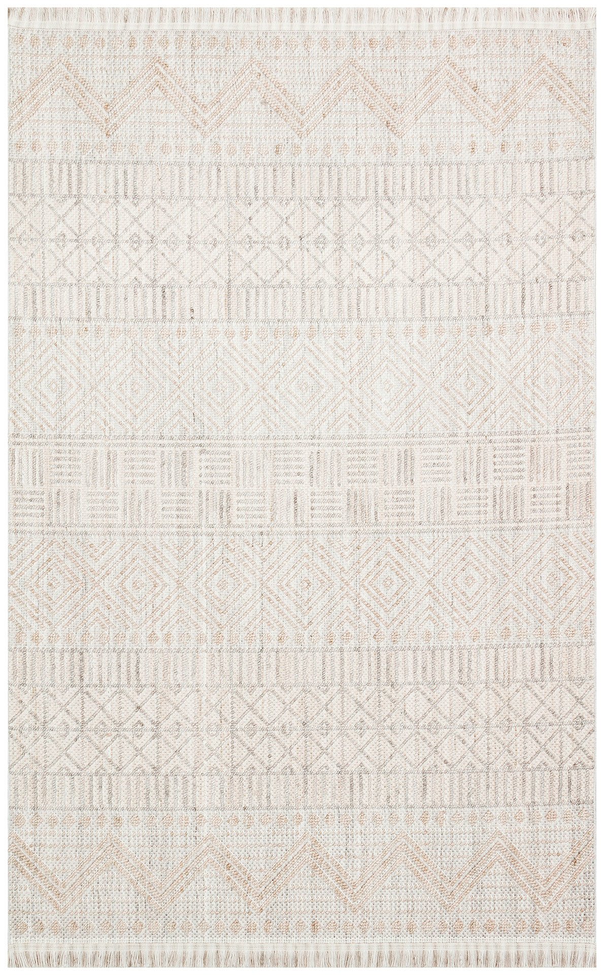 COZY CZY 02 GREY BEIGE Hav Toz Vermez Modern Örgü Dokuma Makine Halısı