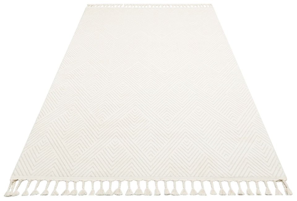 URBAN URB 01 WHITE Etnik Desenlere Sahip Hav Toz Vermez Yumuşak Dokulu Modern Halı