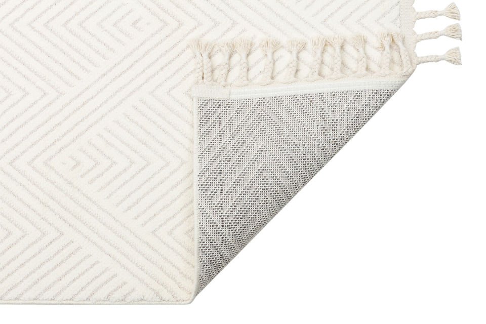 URBAN URB 01 WHITE Etnik Desenlere Sahip Hav Toz Vermez Yumuşak Dokulu Modern Halı