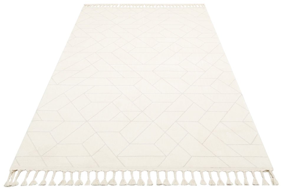 URBAN URB 03 WHITE Etnik Desenlere Sahip Hav Toz Vermez Yumuşak Dokulu Modern Halı