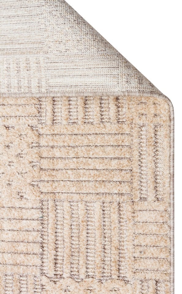 JOY JOY 05 BEIGE GOLD  Hav Toz Vermeyen Yumuşak Dokulu Etnik Desenlere Sahip Modern Halı