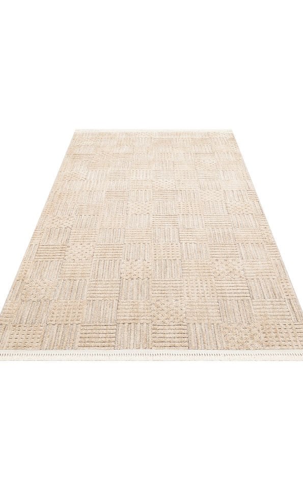 JOY JOY 05 BEIGE GOLD  Hav Toz Vermeyen Yumuşak Dokulu Etnik Desenlere Sahip Modern Halı