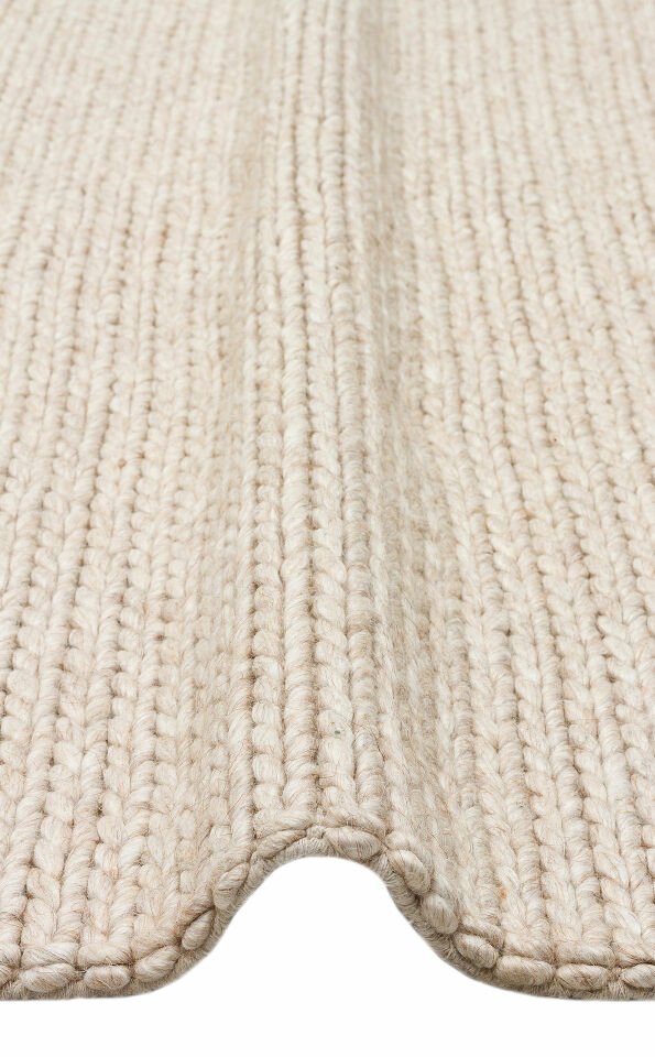 JADE BASKETWEAVE BEIGE Naturel Kazak Örgü Desenli El Dokuma Örgü Halı