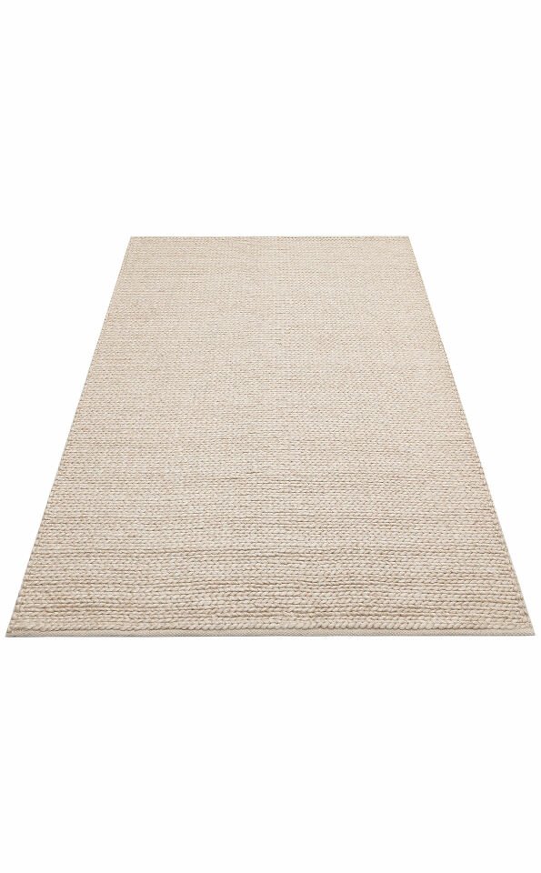 JADE BASKETWEAVE BEIGE Naturel Kazak Örgü Desenli El Dokuma Örgü Halı