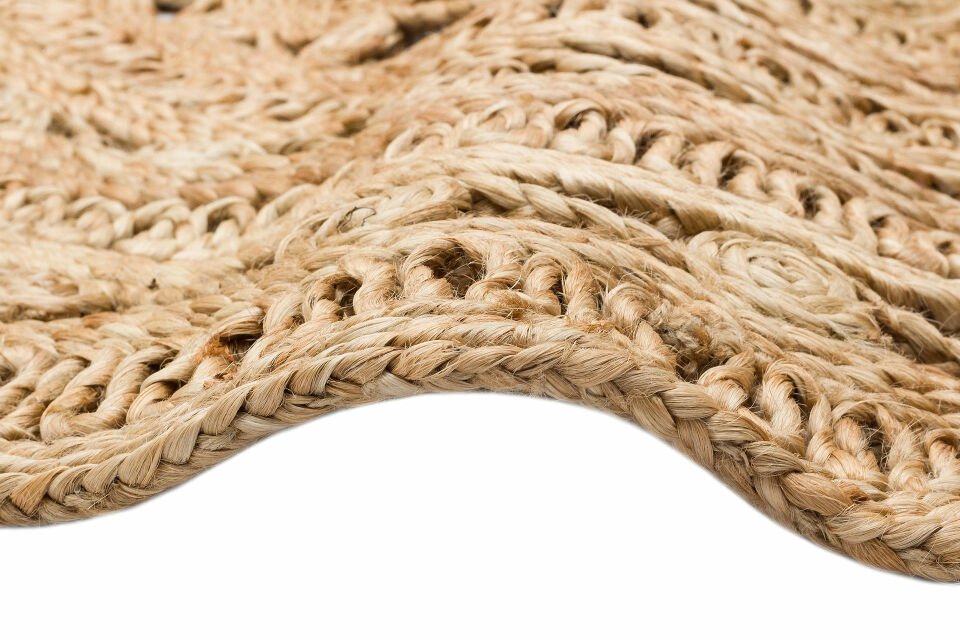 CA-106 DHURRIE XW   Yuvarlak veya Oval El Dokuma Naturel Jüt Hasır Halı