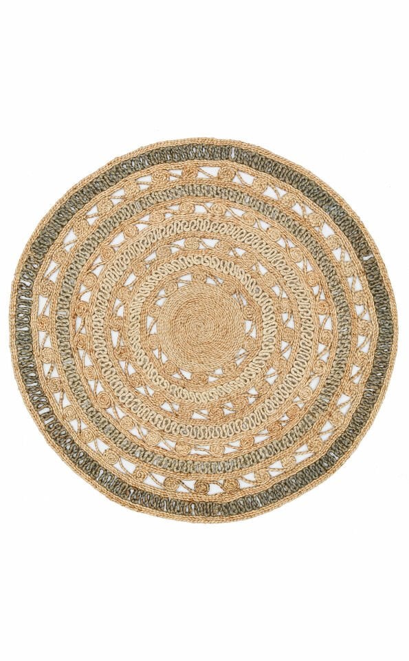 CA-106 NAT.GREY DEGRADE XW   Yuvarlak veya Oval El Dokuma Naturel Jüt Hasır Halı