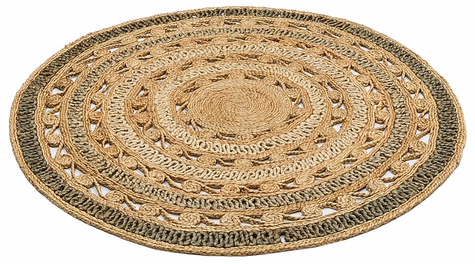 CA-106 NAT.GREY DEGRADE XW   Yuvarlak veya Oval El Dokuma Naturel Jüt Hasır Halı