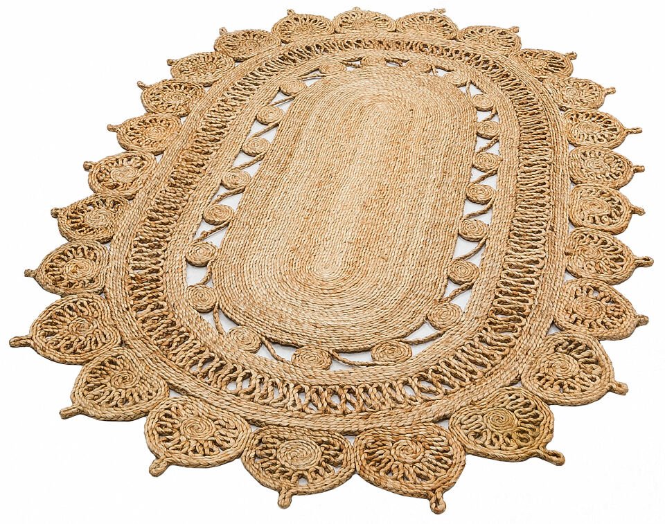 CA-109 NATURAL XW   Yuvarlak veya Oval El Dokuma Naturel Jüt Hasır Halı