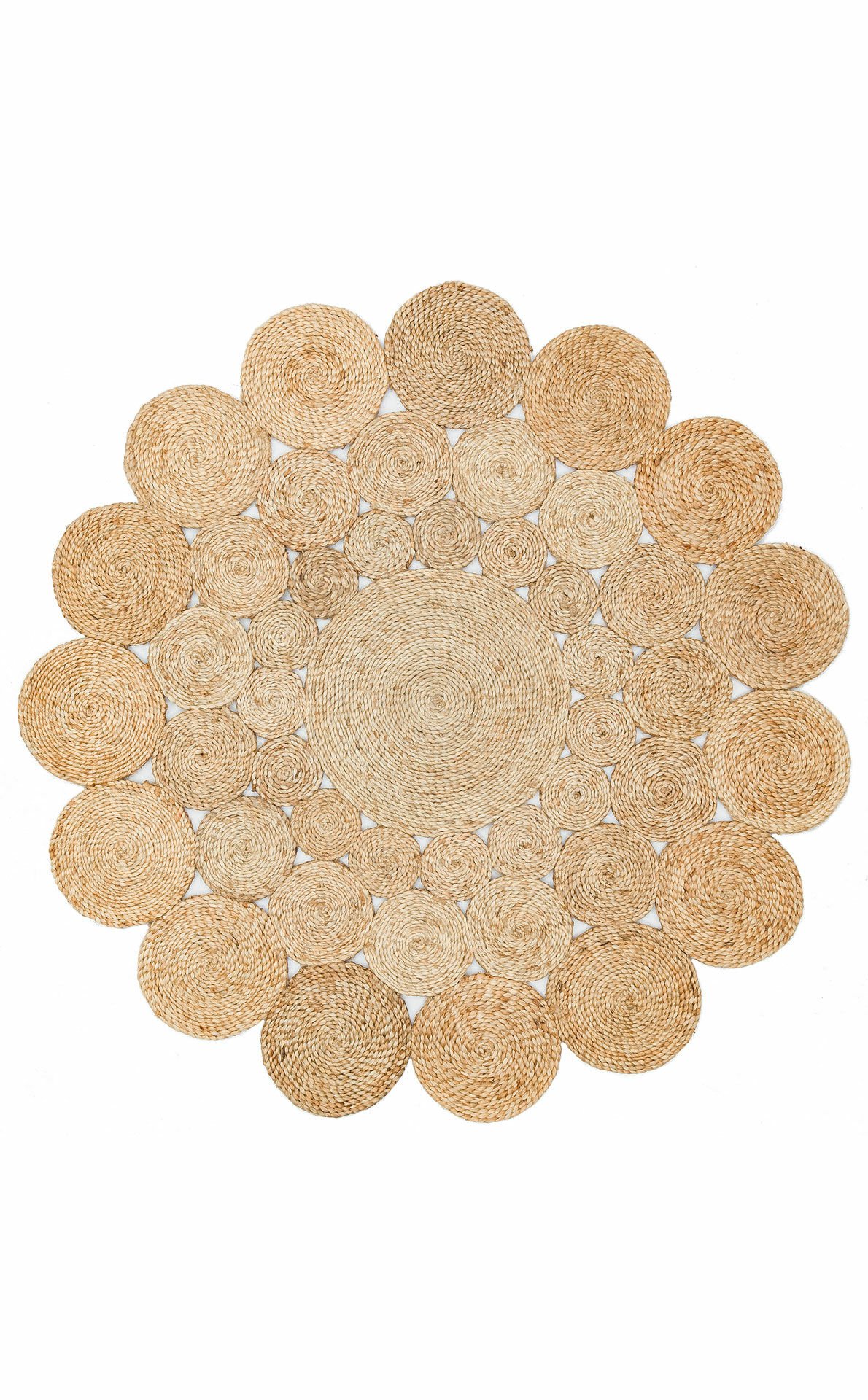 CA-111 NATURAL XW  Yuvarlak veya Oval El Dokuma Naturel Jüt Hasır Halı