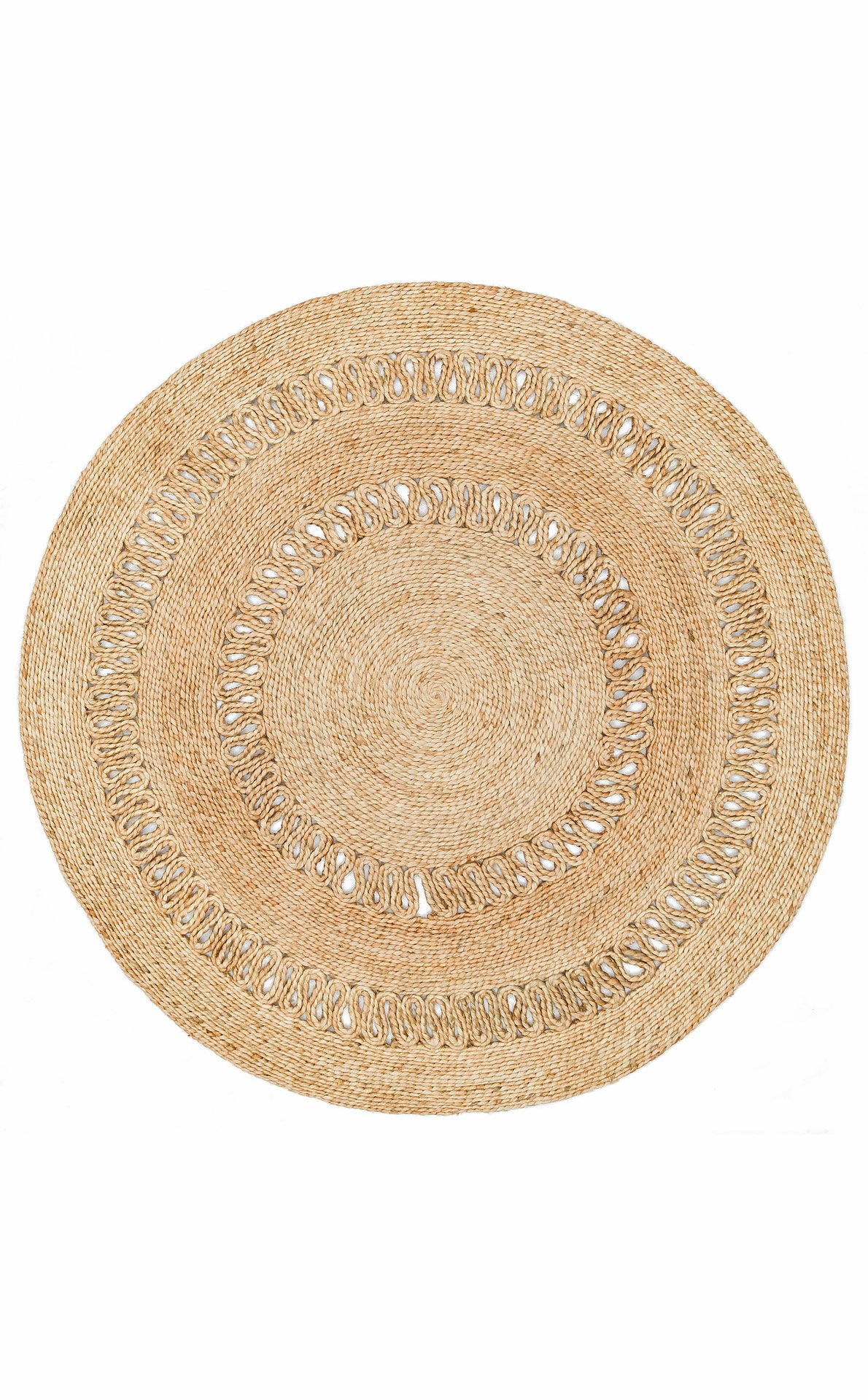 CA-112 NATURAL XW  Yuvarlak veya Oval El Dokuma Naturel Jüt Hasır Halı