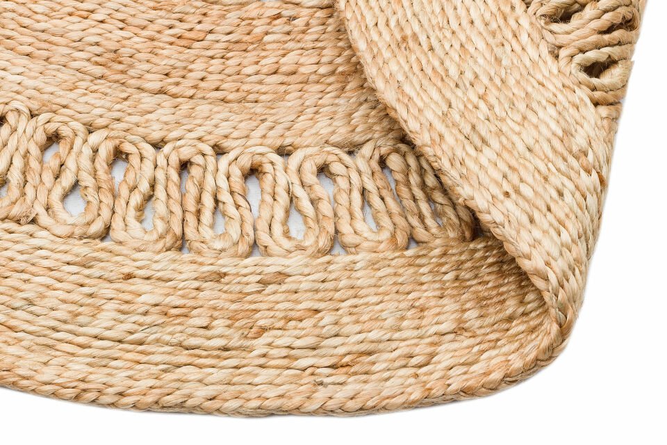 CA-112 NATURAL XW  Yuvarlak veya Oval El Dokuma Naturel Jüt Hasır Halı