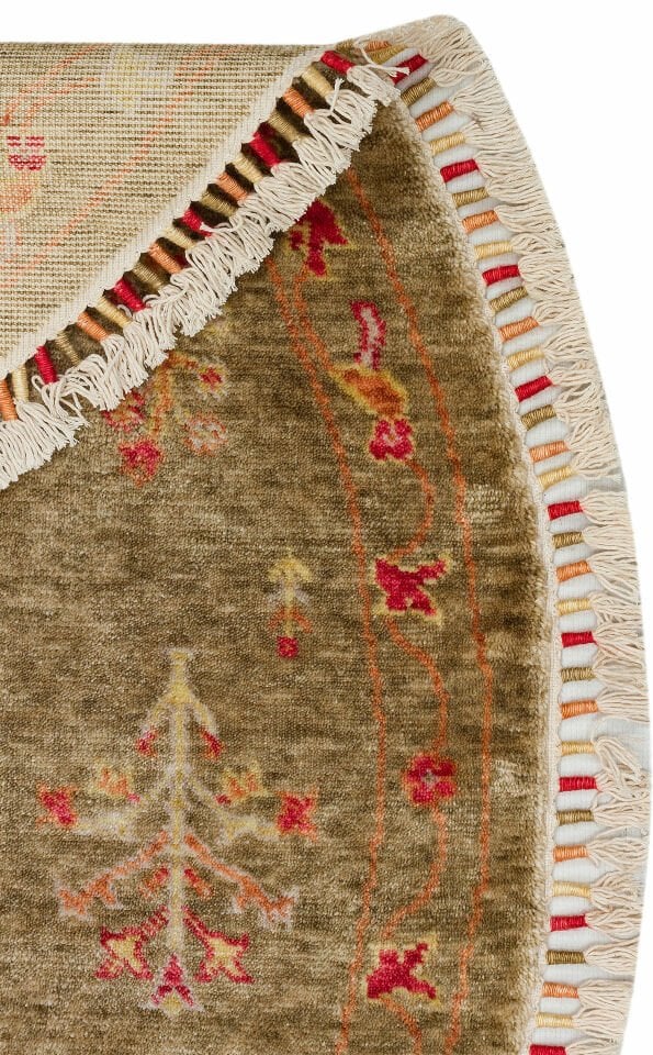 ZARA ZR 08 GREEN AUTUMUN YUVARLAK  Özel Tezgahlarda Üretilen Tensel Uşak Halısı