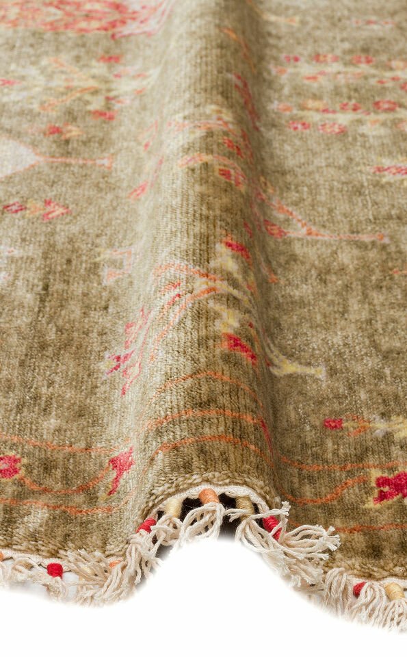 ZARA ZR 08 GREEN AUTUMUN YUVARLAK  Özel Tezgahlarda Üretilen Tensel Uşak Halısı