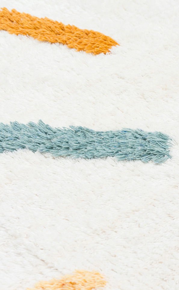 COTTON CBN 03 MULTY XW Yıkanabilir Kaymaz Tabanlı Naturel Pamuk Bebek Halısı