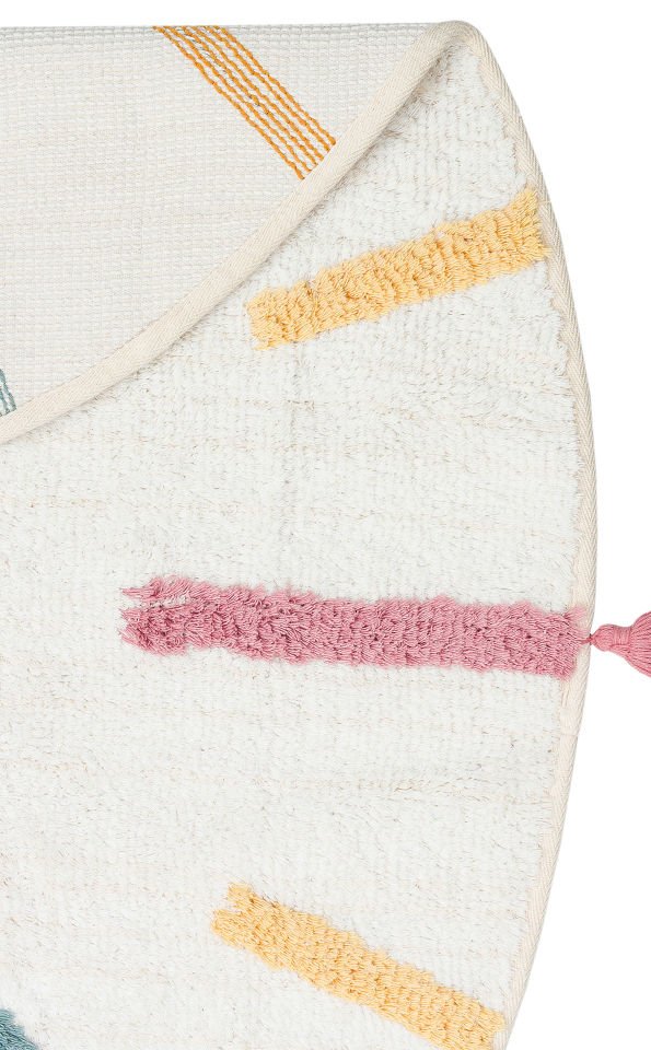 COTTON CBN 03 MULTY XW Q  Yıkanabilir Kaymaz Tabanlı Naturel Pamuk Bebek Halısı