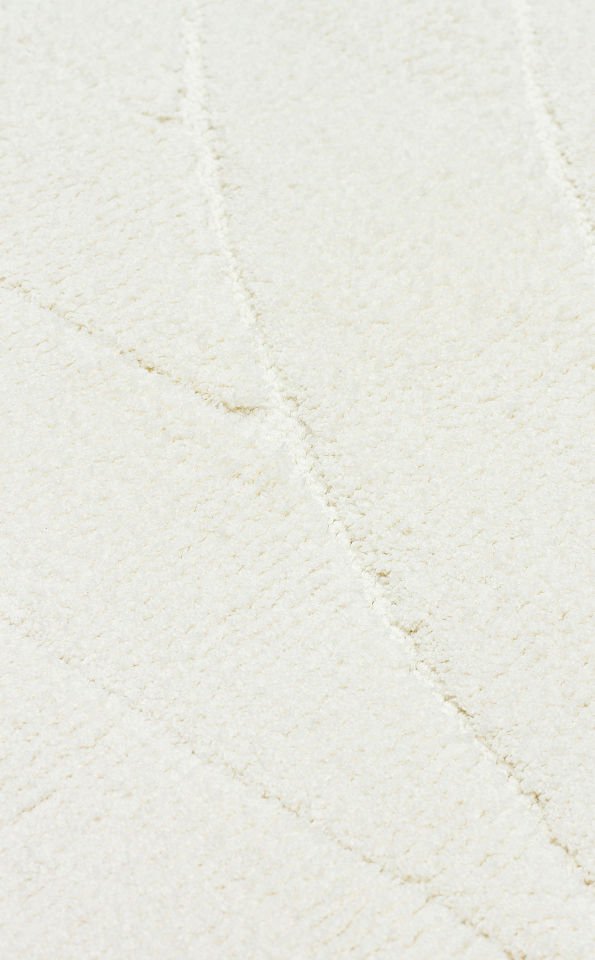 MISSORI MSR 01 WHITE Hav Toz Vermez Sade Desenli Yumuşak Dokulu Modern Makine Halısı