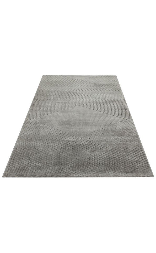 MISSORI MSR 02 ANTRASIT Hav Toz Vermez Sade Desenli Yumuşak Dokulu Modern Makine Halısı