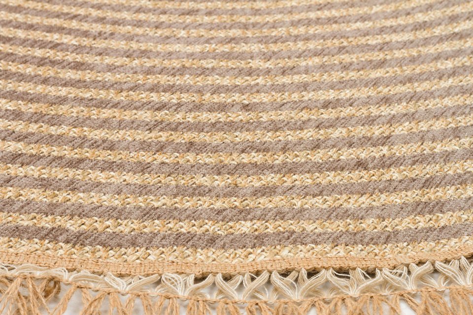 BROOKLYN BRK 07 GREY Q  Hasır Görünümlü Kaymaz Renkli Dokuma Modern Kilim