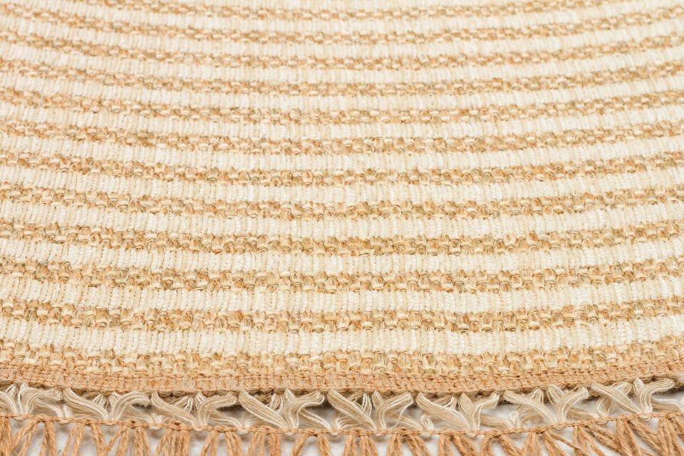 BROOKLYN BRK 07 IVORY Q  Hasır Görünümlü Kaymaz Renkli Dokuma Modern Kilim