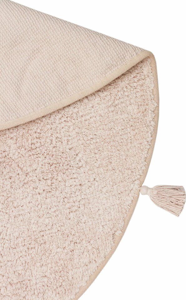 COTTON CBN PLAIN BEIGE Q  Yıkanabilir Kaymaz Tabanlı Naturel Pamuk Bebek Halısı