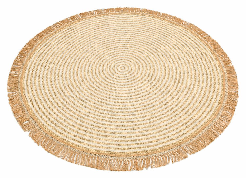 BROOKLYN BRK 07 IVORY Q  Hasır Görünümlü Kaymaz Renkli Dokuma Modern Kilim