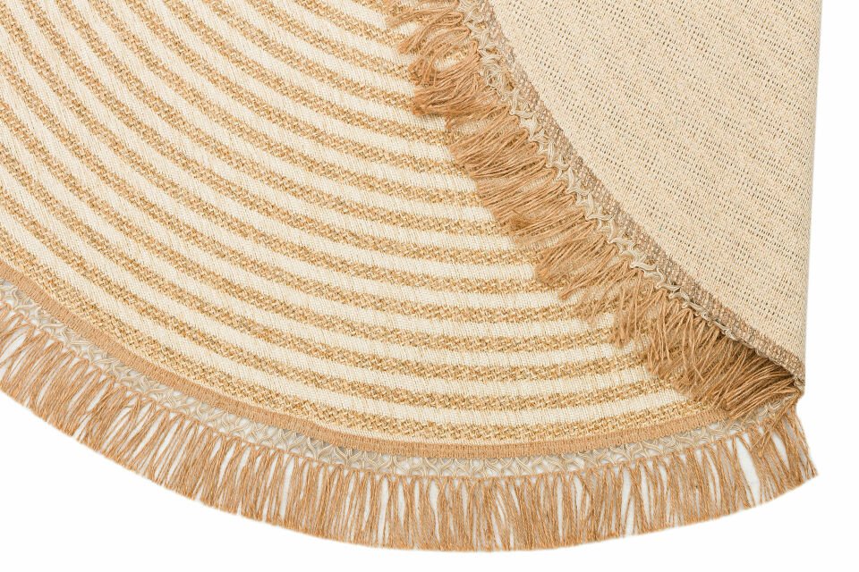 BROOKLYN BRK 07 IVORY Q  Hasır Görünümlü Kaymaz Renkli Dokuma Modern Kilim
