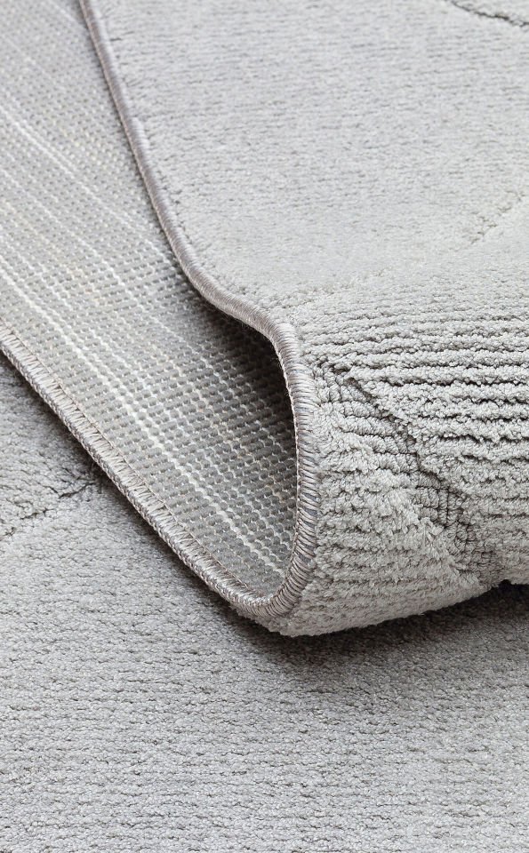 MISSORI MSR 03 GREY Hav Toz Vermez Sade Desenli Yumuşak Dokulu Modern Makine Halısı