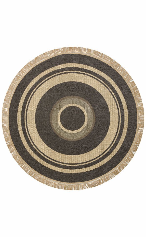 BROOKLYN BRK 09 DARK GREY Q  Hasır Görünümlü Kaymaz Renkli Dokuma Modern Kilim