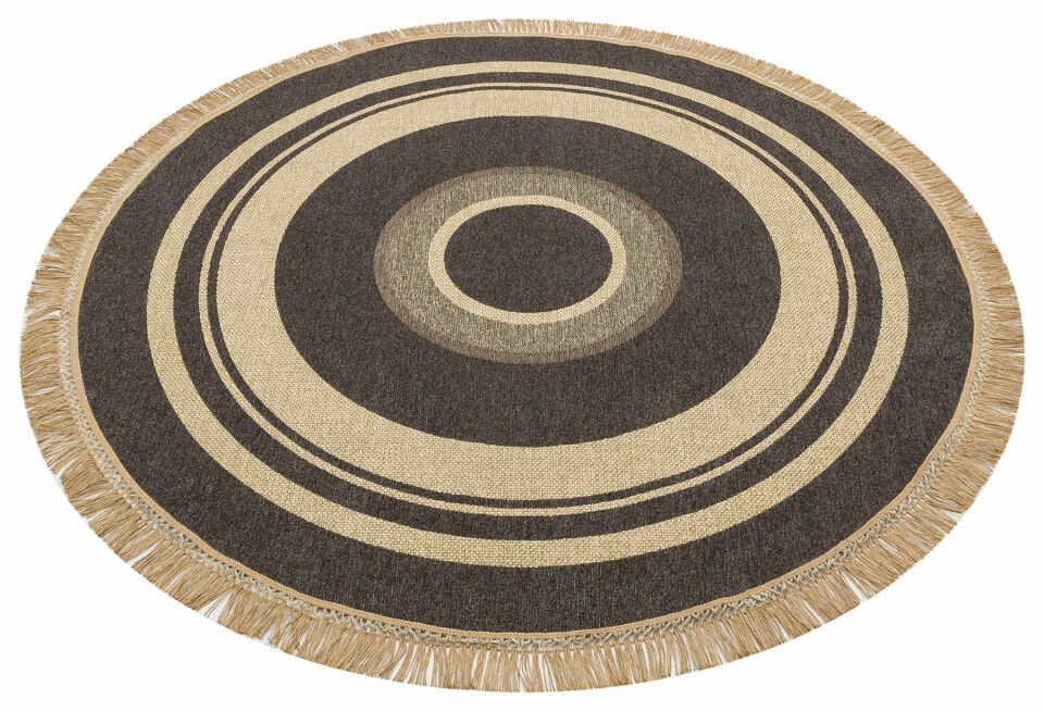 BROOKLYN BRK 09 DARK GREY Q  Hasır Görünümlü Kaymaz Renkli Dokuma Modern Kilim