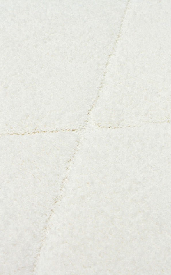 MISSORI MSR 03 WHITE Hav Toz Vermez Sade Desenli Yumuşak Dokulu Modern Makine Halısı