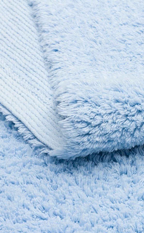 COTTON CBN PLAIN BLUE  Yıkanabilir Kaymaz Tabanlı Naturel Pamuk Bebek Halısı