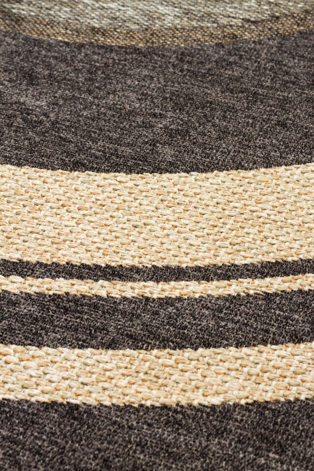 BROOKLYN BRK 09 DARK GREY Q  Hasır Görünümlü Kaymaz Renkli Dokuma Modern Kilim