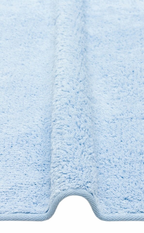 COTTON CBN PLAIN BLUE Q Yıkanabilir Kaymaz Tabanlı Naturel Pamuk Bebek Halısı