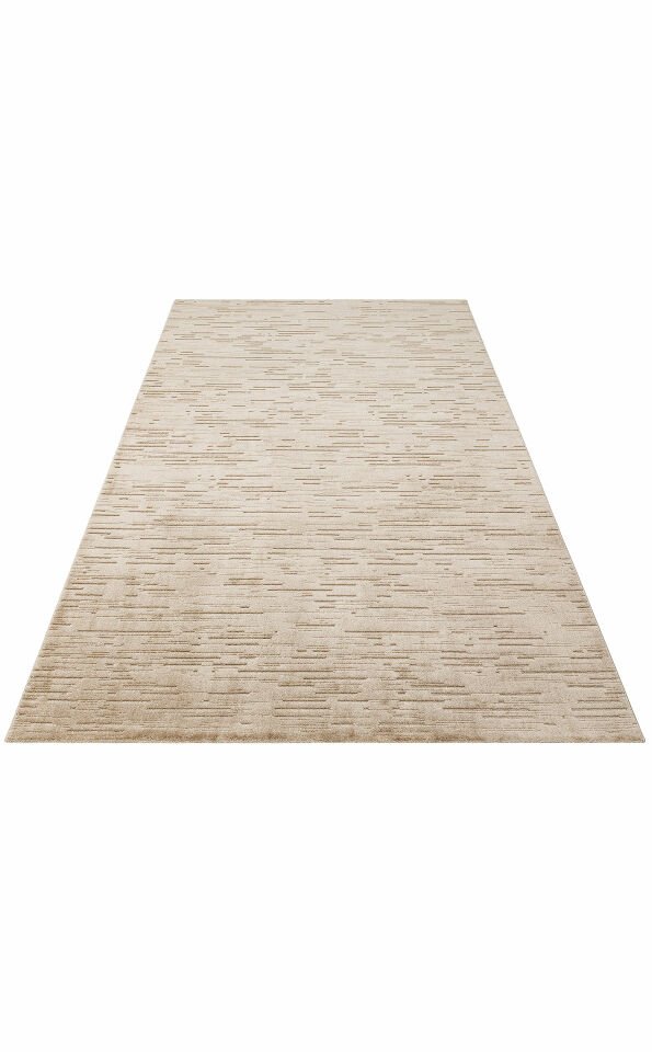 MISSORI MSR 05 BEIGE Hav Toz Vermez Sade Desenli Yumuşak Dokulu Modern Makine Halısı