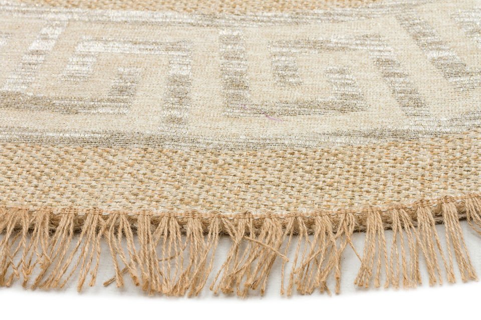 BROOKLYN BRK 11 NATURAL WHITE Q  Hasır Görünümlü Kaymaz Renkli Dokuma Modern Kilim