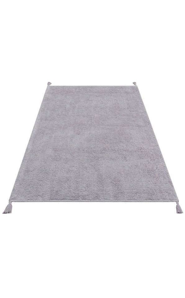 COTTON CBN PLAIN GREY Yıkanabilir Kaymaz Tabanlı Naturel Pamuk Bebek Halısı