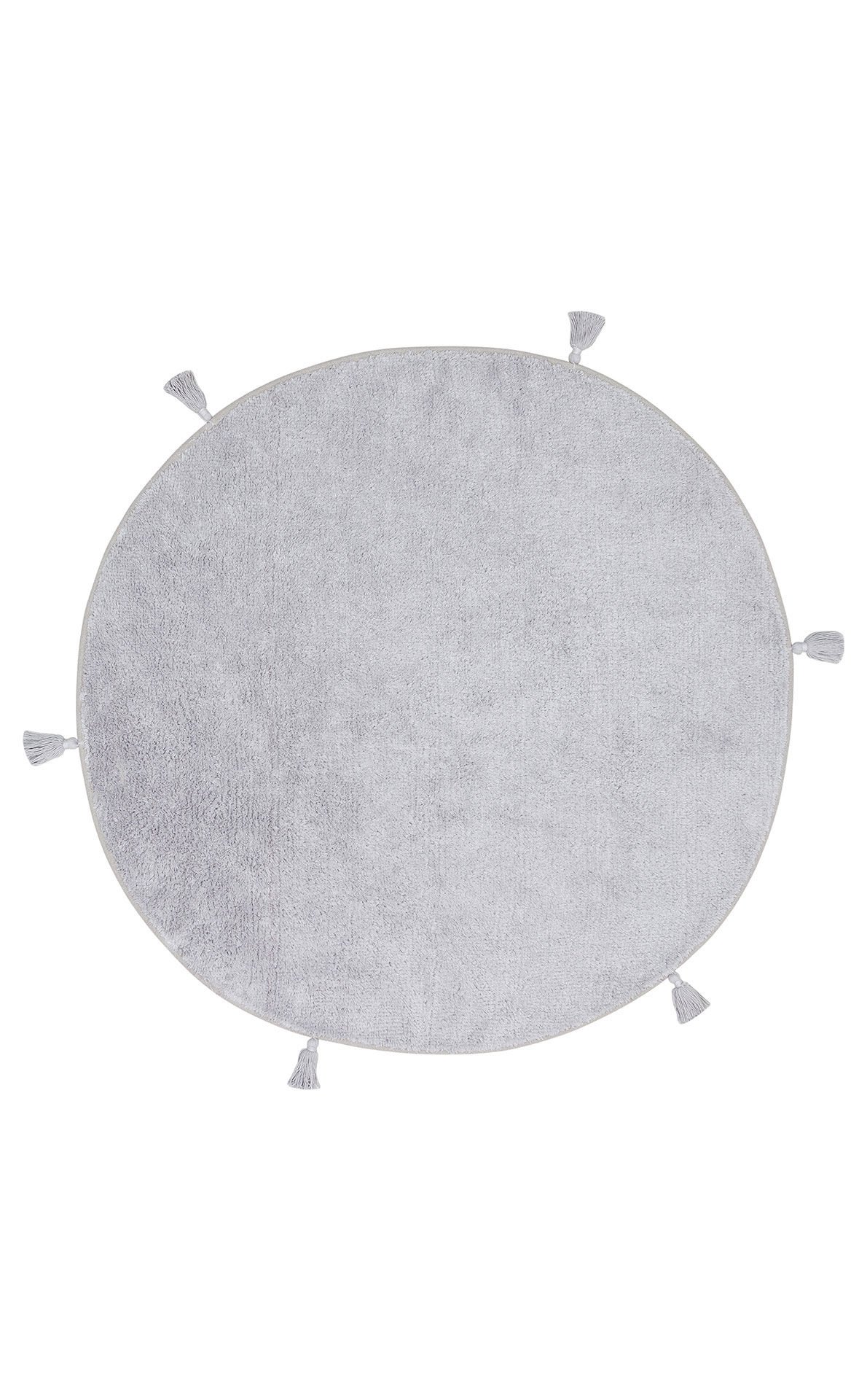 COTTON CBN PLAIN GREY Q Yıkanabilir Kaymaz Tabanlı Naturel Pamuk Bebek Halısı