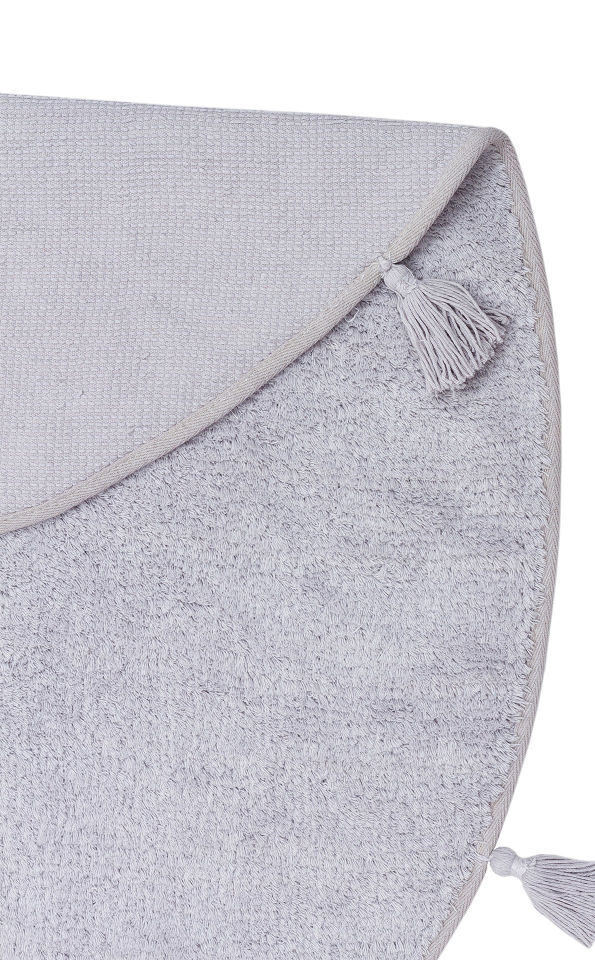 COTTON CBN PLAIN GREY Q Yıkanabilir Kaymaz Tabanlı Naturel Pamuk Bebek Halısı