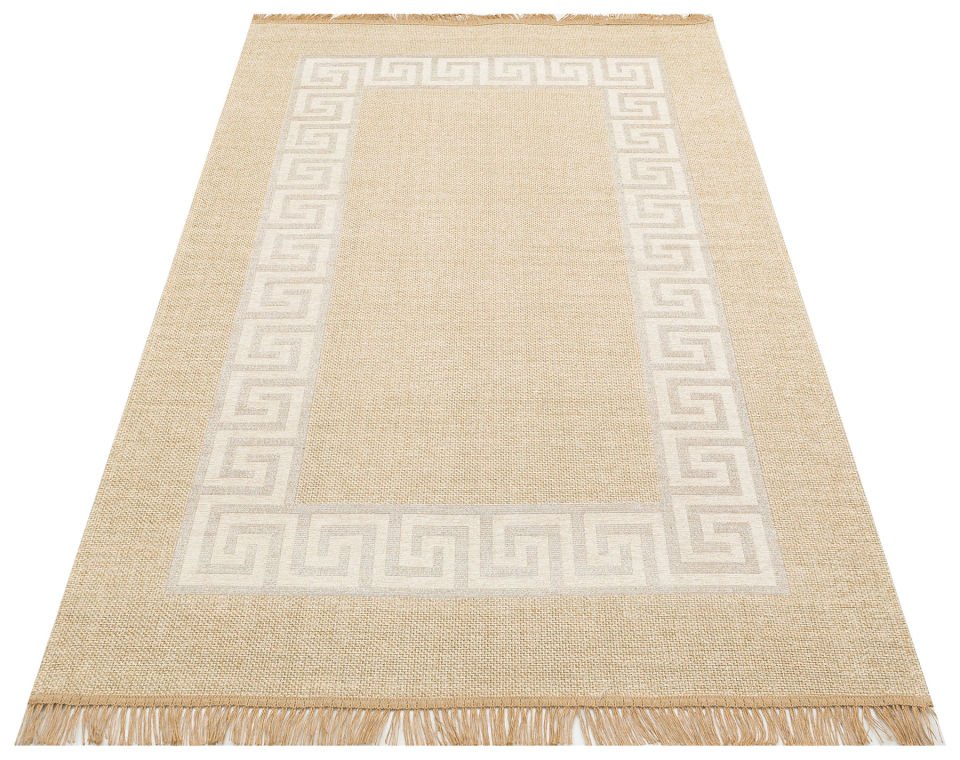 BROOKLYN BRK 11 NATURAL WHITE  Hasır Görünümlü Kaymaz Renkli Dokuma Modern Kilim