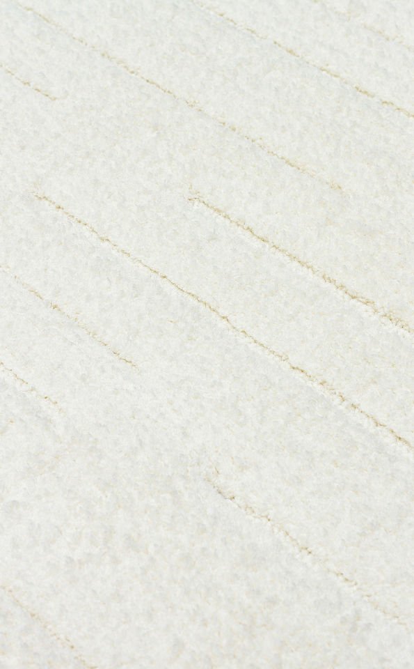 MISSORI MSR 05 WHITE Hav Toz Vermez Sade Desenli Yumuşak Dokulu Modern Makine Halısı
