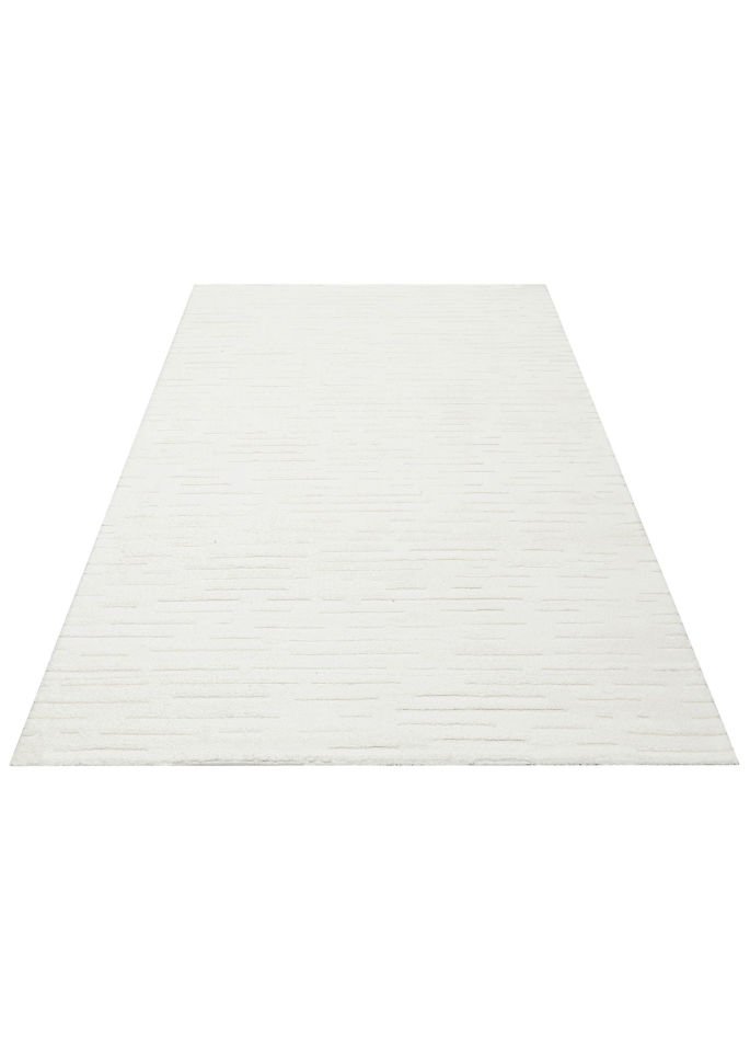 MISSORI MSR 05 WHITE Hav Toz Vermez Sade Desenli Yumuşak Dokulu Modern Makine Halısı