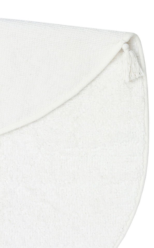 COTTON CBN PLAIN WHITE Q Yıkanabilir Kaymaz Tabanlı Naturel Pamuk Bebek Halısı
